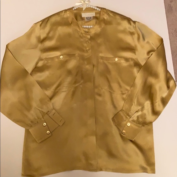 Escada Tops - ESCADA silk gold blouse. Size 12